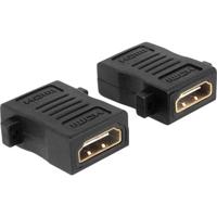 Delock 65509 HDMI Adapter [1x HDMI-bus - 1x HDMI-bus] Zwart Schroefbaar, Vergulde steekcontacten 0 mm - thumbnail