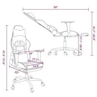 Massage gamestoel met voetensteun kunstleer zwart en blauw - thumbnail