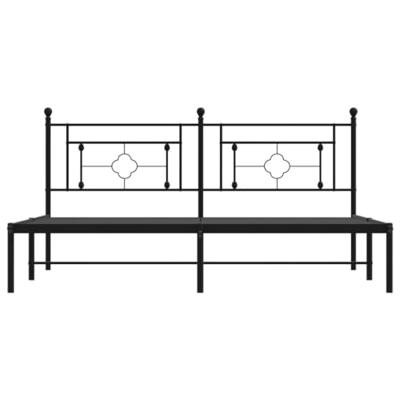 Bedframe met hoofdbord metaal zwart 183x213 cm Bedframe met hoofdbord metaal zwart 183x213 cm