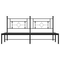 Bedframe met hoofdbord metaal zwart 183x213 cm - thumbnail
