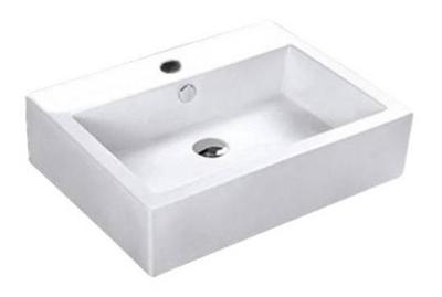 Wastafel Opbouw/Hangend Feel Rechthoek 58x46x16cm Keramiek Glans Wit 1 Kraangat Overloop Wastafel Opbouw/Hangend Feel Rechthoek 58x46x16cm Keramiek Glans Wit 1 Kraangat Overloop
