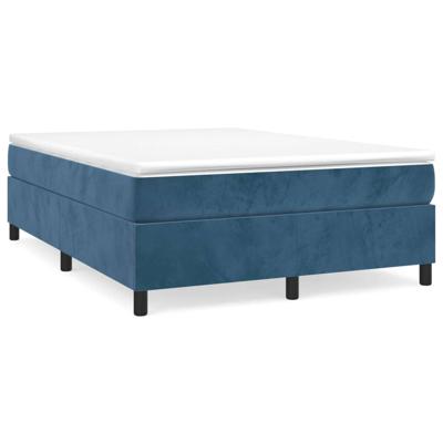 Boxspring met matras fluweel donkerblauw 140x190 cm