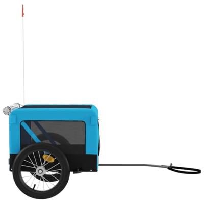 VidaXL Hondenfietstrailer oxford stof en ijzer blauw en zwart - thumbnail