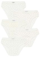 Set met 5 slipjes met kleine hartjes PETIT BATEAU wit, bedrukt - thumbnail