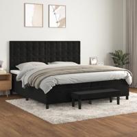 Boxspring met matras fluweel zwart 200x200 cm - thumbnail