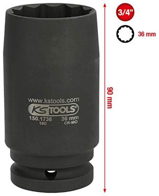 KS Tools 150.1736 3/4 12-kant aandrijfaskrachtsteekdop, dunwandig, 36 mm KS Tools 150.1736 3/4 12-kant aandrijfaskrachtsteekdop, dunwandig, 36 mm