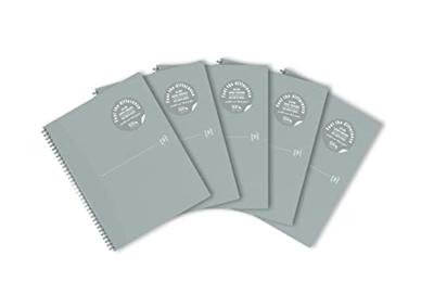 Spiraalblok oxf origin a4+ lijn 140pag 80gr grijs | 5 stuks