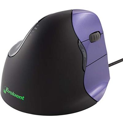 Evoluent Vertical Mouse 4 VM4S Ergonomische muis USB Optisch Zwart, Lila 6 Toetsen 2800 dpi Ergonomisch