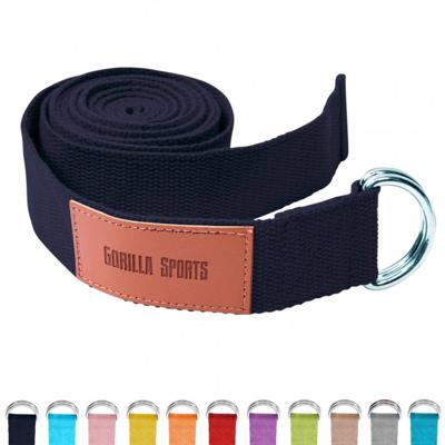 Yoga riem 260 x 3,8 cm Zwart