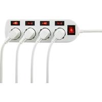 Sygonix SY-4535068 Stekkerdoos met schakelaar Wit Randaarde stekker 1 stuk(s) - thumbnail