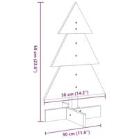 Kerstdecoratie kerstboom 60 cm massief grenenhout - thumbnail
