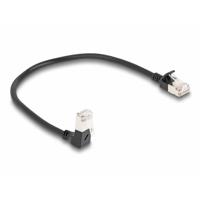 Delock 80303 RJ45 Netwerkkabel, patchkabel CAT 6A S/FTP 0.25 m Zwart 1 stuk(s) - thumbnail