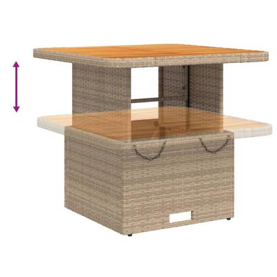 3-delige Bistroset met kussens poly rattan beige - thumbnail