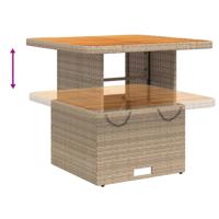 2-delige Loungeset met kussens poly rattan beige - thumbnail