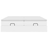 Ottoman bed met matrassen 180x200cm kunstleer wit - thumbnail
