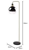 Lucide JULIUS - Vloerlamp - Ø 28 cm - 1xE27 - Fumé - thumbnail