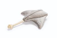 Designed By Lotte rog Anum velvet grijs hondenspeelgoed 19x24x7cm - thumbnail