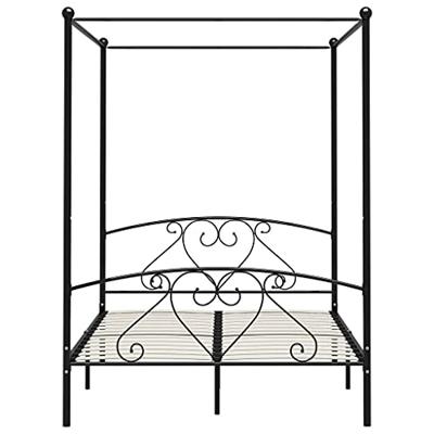 Hemelbedframe metaal zwart 160x200 cm Hemelbedframe metaal zwart 160x200 cm