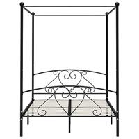 Hemelbedframe metaal zwart 160x200 cm - thumbnail