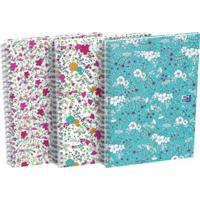 Oxford Floral hardcover spiraalschrift, ft A5, 60 vel, geruit 5 mm, 4 geassorteerde designs - thumbnail