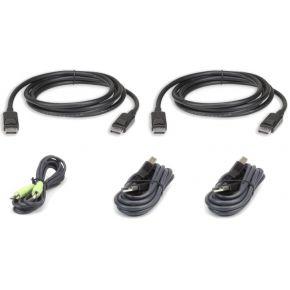 ATEN KVM Aansluitkabel [1x DisplayPort stekker, USB-A 2.0 stekker, Jackplug male 3,5 mm - 1x USB 2.0 bus B, Jackplug male 3,5 mm, DisplayPort stekker] 3.00 m