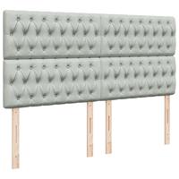 Boxspring met matras fluweel lichtgrijs 200x200 cm - thumbnail