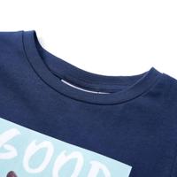 Kindershirt hond in bootprint 92 marineblauw - thumbnail