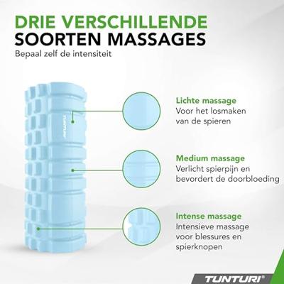 Tunturi Yoga Grid Foam Roller 33 cm | Ø 13 cm | licht blauw