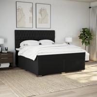 Boxspring met matras stof zwart 180x200 cm - thumbnail