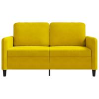 Tweezitsbank 120 cm fluweel geel - thumbnail