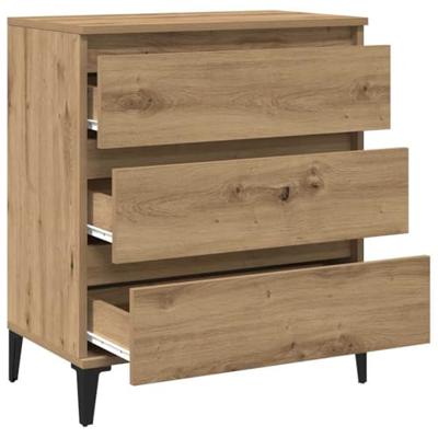 Dressoir 60x35x70 cm bewerkt hout artisanaal eikenkleur