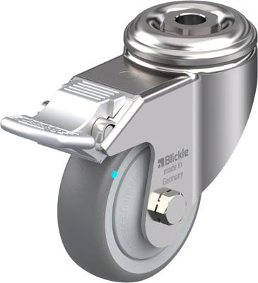 Blickle LKRXA-TPA 80KFD-FI Zwenkwiel met rem Wieldiameter: 80 mm Draagvermogen (max.): 100 kg 1 stuk(s)