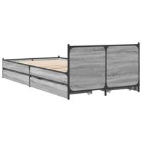 Bedframe met lades bewerkt hout grijs sonoma eiken 75x190 cm - thumbnail