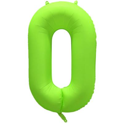 Folieballon Cijfer 0 Neon Groen (86cm)