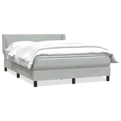 Boxspring met matras fluweel lichtgrijs 160x220 cm