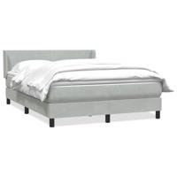 Boxspring met matras fluweel lichtgrijs 160x220 cm - thumbnail
