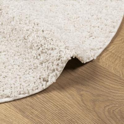 VidaXL Vloerkleed pamplona shaggy hoogpolig modern ø 80 cm crèmekleur