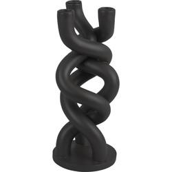 Candle Holder Twisted Ceramic Black