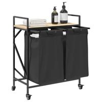 Wasmand 2 vakken met planken sonoma eikenkleurig - thumbnail