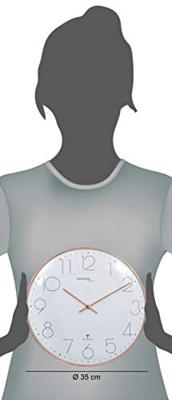 Techno Line WT 8235 gold optik Wandklok Zendergestuurd 350 mm x 25 mm Rose gold