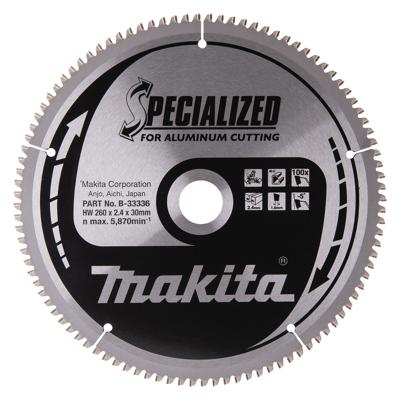 Makita Afkortzaagblad voor Aluminium | Specialized: Aluminium | Ø 260mm Asgat 30mm 100T - B-33336 Makita Afkortzaagblad voor Aluminium | Specialized: Aluminium | Ø 260mm Asgat 30mm 100T - B-33336