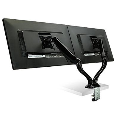 SBOX Standaard voor twee monitoren, 33-68 cm 13-27 inch belasting 6 kg per LCD VESA 75x75 en 100x100 helling 90 draaibaar 180 zwart