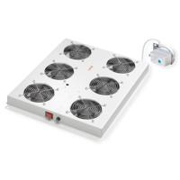 ROLINE 19-inch dakventilatorunit 6 ventilatoren, Thermostaat grijs - thumbnail
