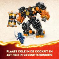 LEGO 71806 NINJAGO Cole's elementaire robot van de aarde, speelgoed met 2 personages, waaronder een Cole minifiguur, Ninja cadeau - thumbnail