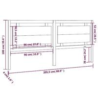 Hoofdbord 205,5x4x100 cm massief grenenhout - thumbnail