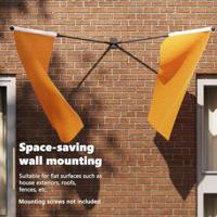 VidaXL Vlaggen mast houder zwart 11,5 x 7,5 x 0,2 cm staal - thumbnail