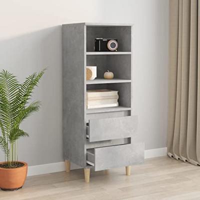 Hoge kast 40x36x110 cm bewerkt hout betongrijs