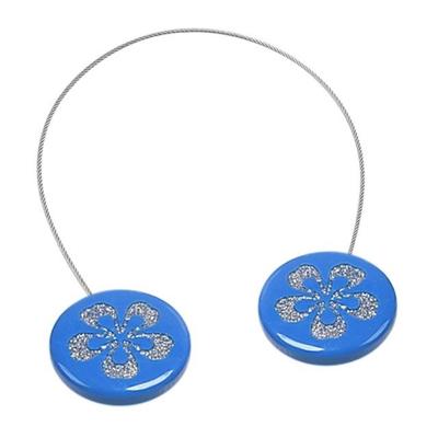 2 PC'S eenvoudige moderne magneetdraad gordijn gesp magnetische gratis installatie Gordijnband tie Wire gordijn haak (blauw)