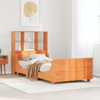 Bed met boekenkast zonder matras hout wasbruin 100x200 cm - thumbnail