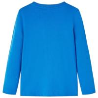 Kindershirt met lange mouwen controllerprint 92 kobaltblauw - thumbnail